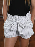 WHITE & BLACK LINEN SHORTS