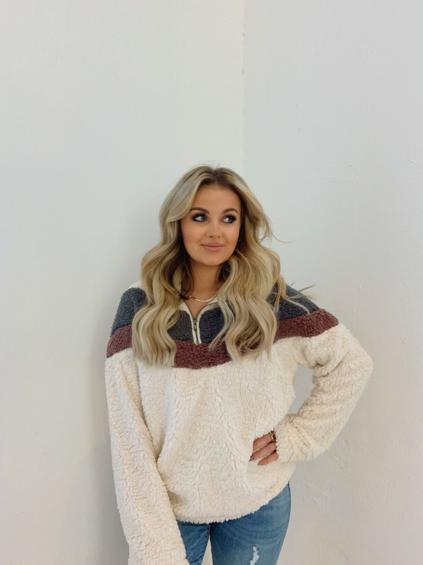 CHEVRON SHERPA PULLOVER