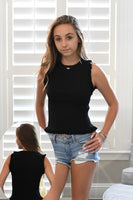 BLACK FRILL TOP